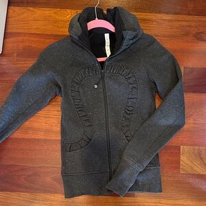 Lulumeon Scuba Zip-Up Hoodie with Sparkle Detail